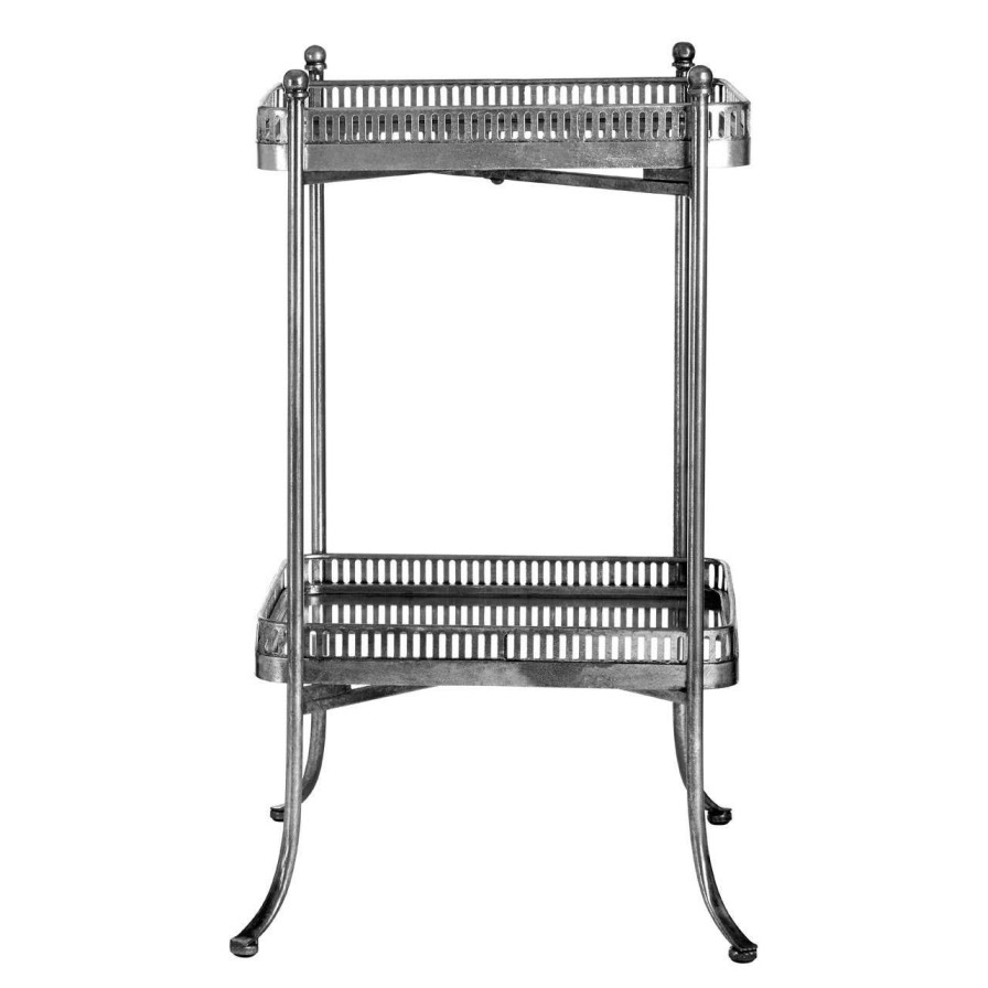 FURNITURE Premier Side Tables | Reza Antique Silver Square Tray Table