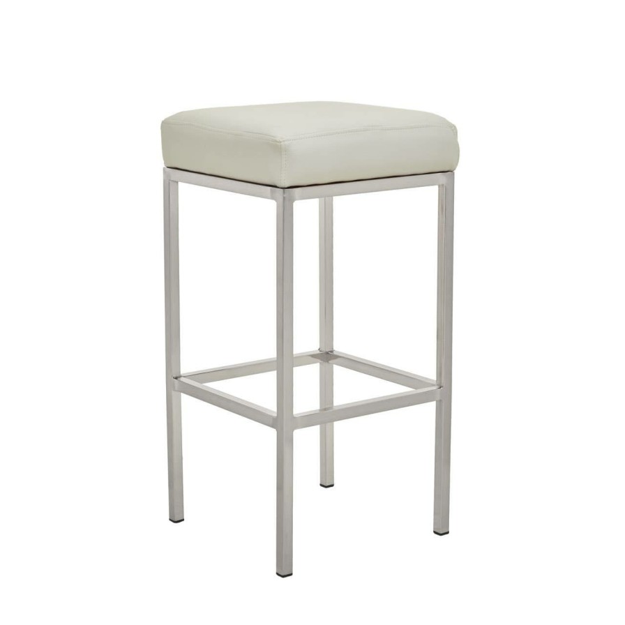 FURNITURE Premier Bar Seating | Baina White Pu And Chrome Finish Bar Stool