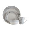 Kitchen and Dining Premier Dinner Sets | Avie 16Pc White And Grey Marble Dinner Set