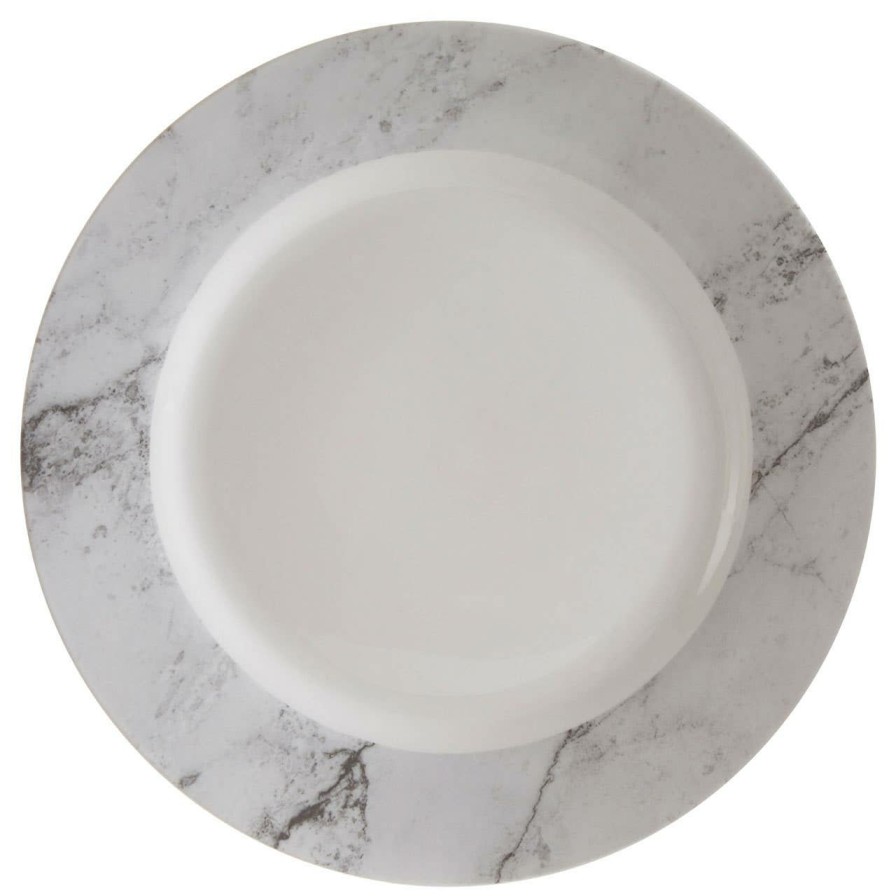 Kitchen and Dining Premier Dinner Sets | Avie 16Pc White And Grey Marble Dinner Set