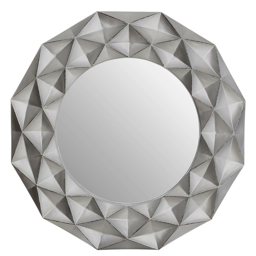 Bathe and Utility Premier Mirrors | Hexa 3D Effect Light Silver Wall Mirror