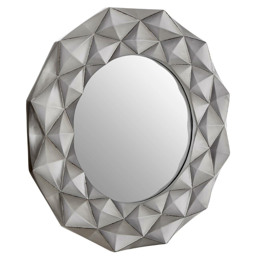 Bathe and Utility Premier Mirrors | Hexa 3D Effect Light Silver Wall Mirror