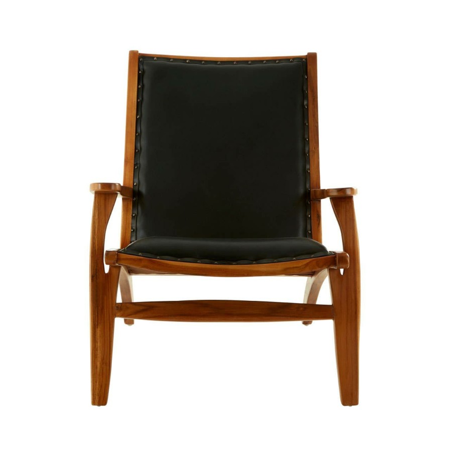 FURNITURE Fifty Five South Lounge Chairs | Kendari Chair With Black Plain Cow Leather