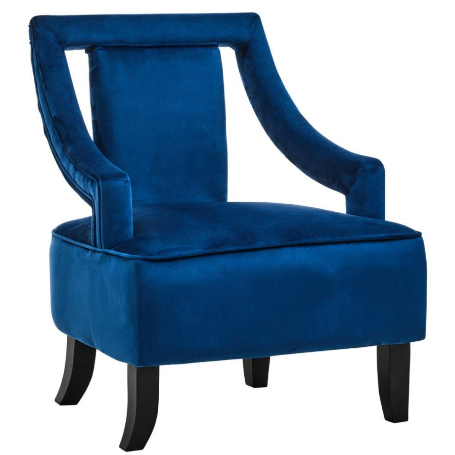 FURNITURE Fifty Five South Seating | Faye Midnight Blue Velvet Chair