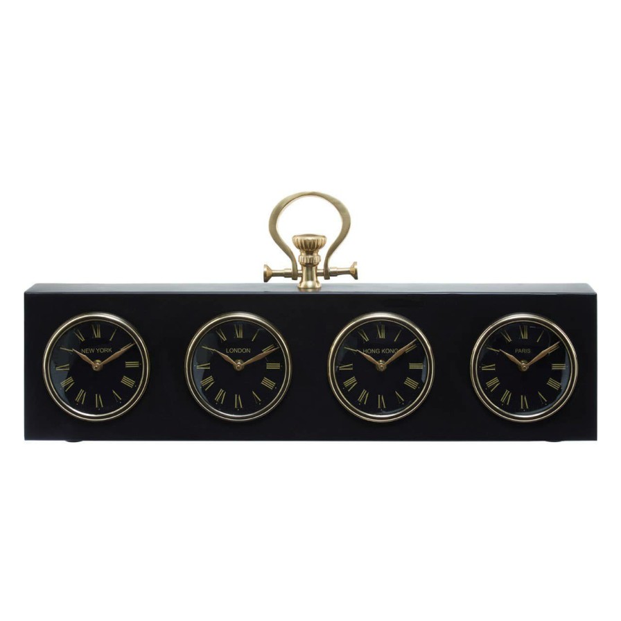 Accessories Fifty Five South Mantel Clocks | Hampstead Horizontal Time Zone Clock