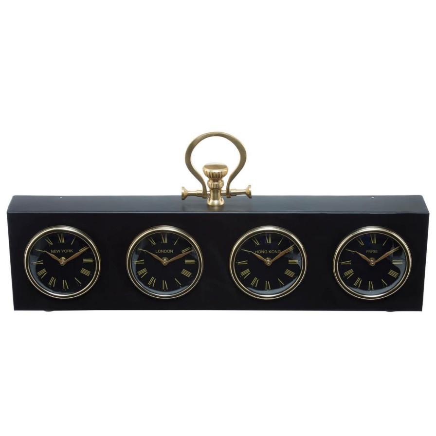 Accessories Fifty Five South Mantel Clocks | Hampstead Horizontal Time Zone Clock