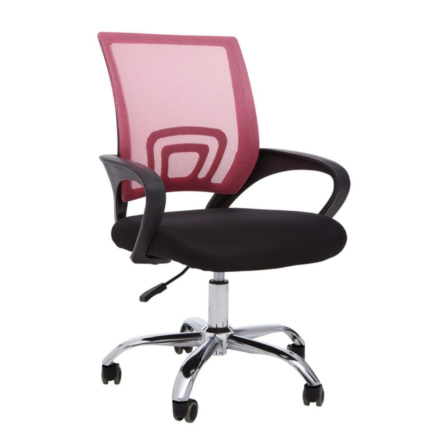 FURNITURE Premier Seating | Pink Home Office Chair With Black Armrest