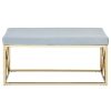 FURNITURE Premier Benches | Allure Powder Blue Velvet And Gold Bench