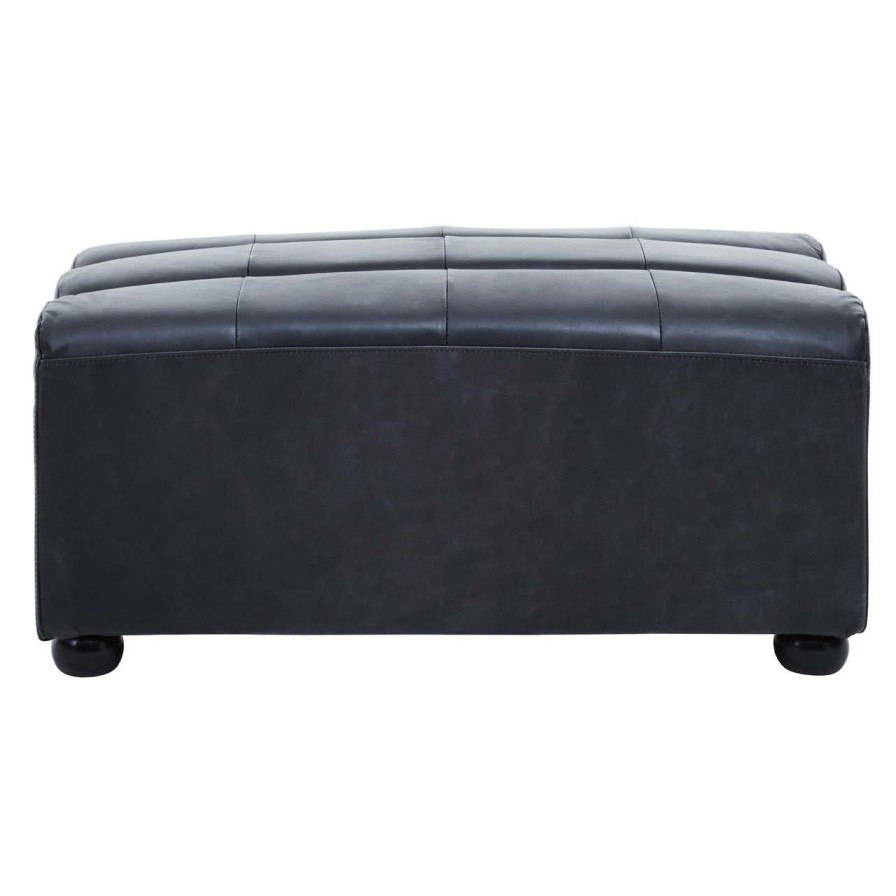 FURNITURE Fifty Five South Seating | King Distressed Slate Leather Ottoman