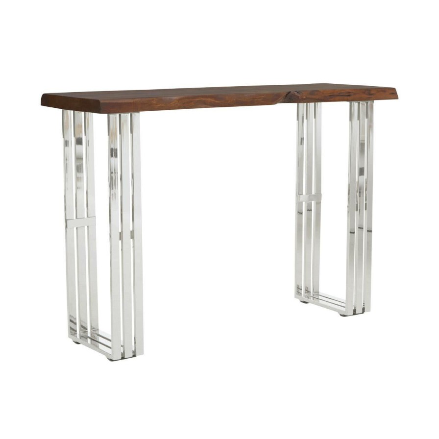 FURNITURE Fifty Five South Console Tables | Hampstead Natural And Silver Console Table