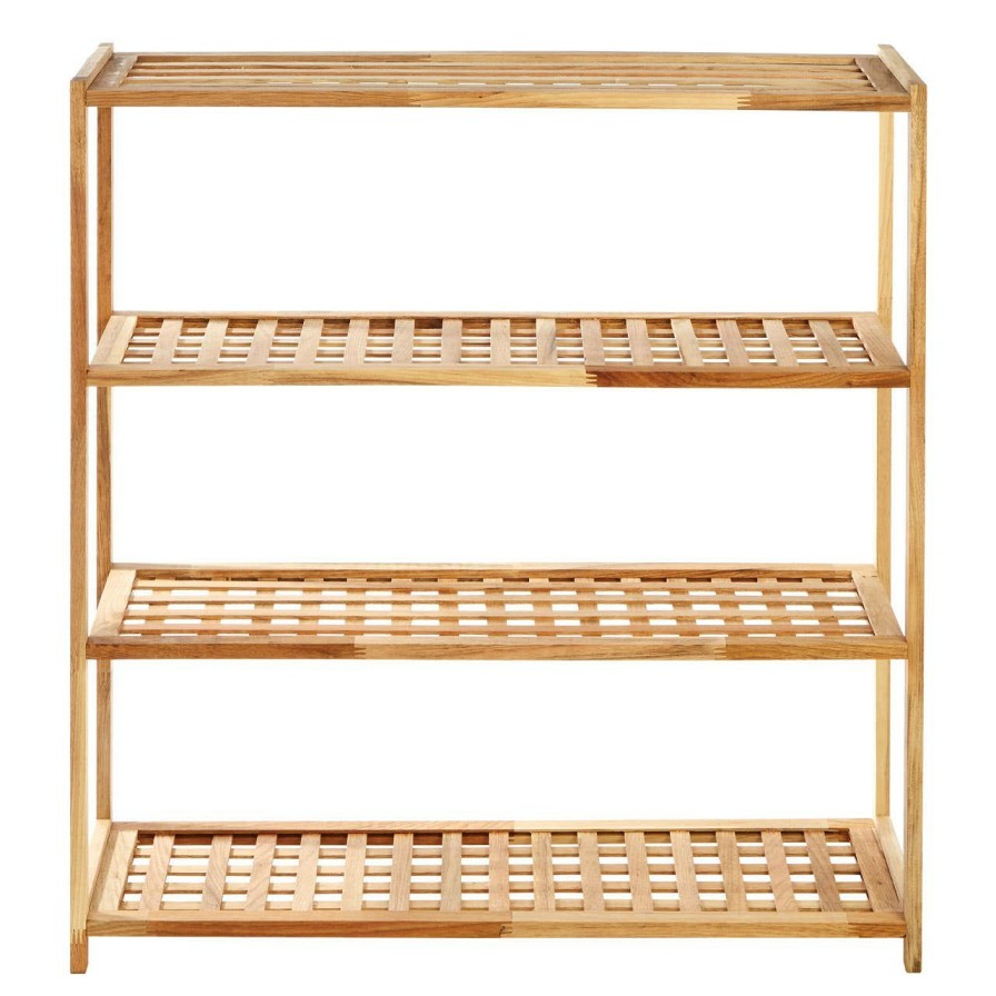 Bathe and Utility Premier Shoe Accessories and Storage | Walnut Wood Bathe Four Tier Shoe Rack