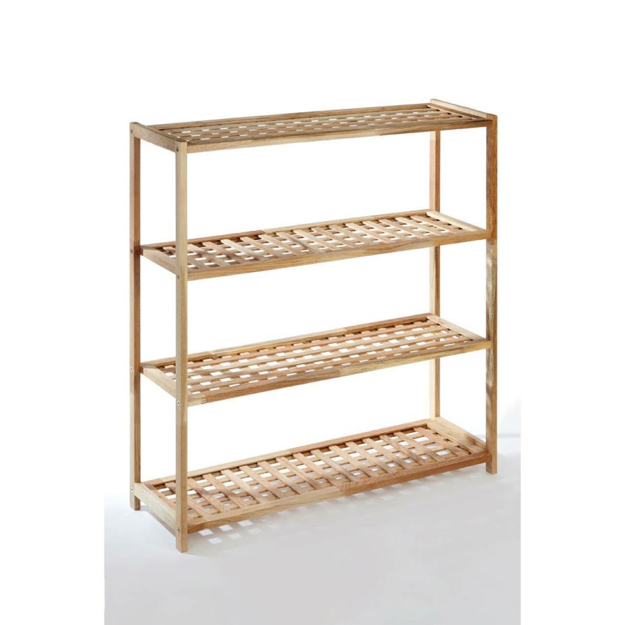 Bathe and Utility Premier Shoe Accessories and Storage | Walnut Wood Bathe Four Tier Shoe Rack