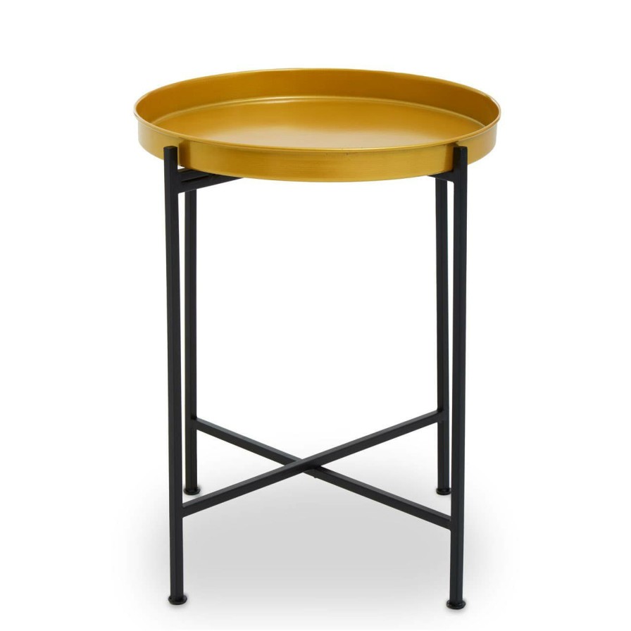 FURNITURE Premier Side Tables | Hege Small Brass And Black Finish Side Table