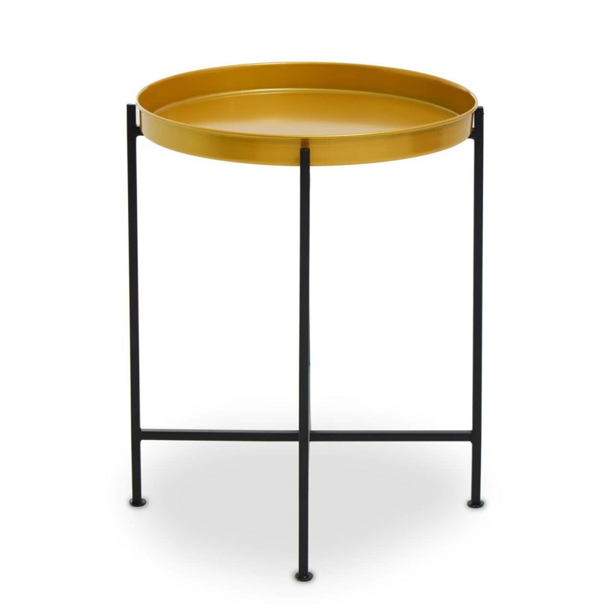 FURNITURE Premier Side Tables | Hege Small Brass And Black Finish Side Table