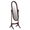 Bathe and Utility Premier Mirrors | Oval Cheval Mirror With Mahogany Finish Frame