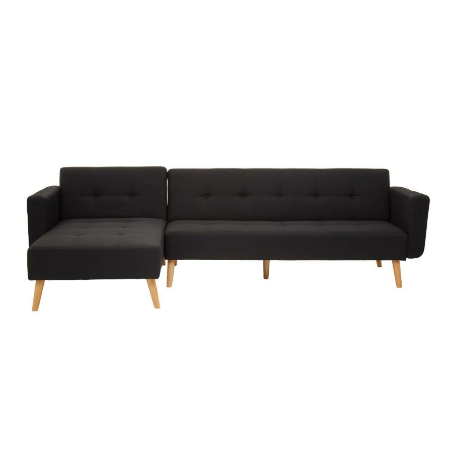 FURNITURE Premier Seating | Hagen Black Large Corner Sofa Bed