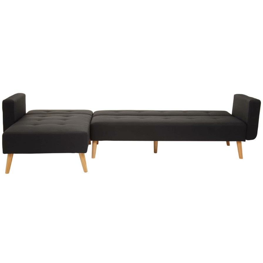 FURNITURE Premier Seating | Hagen Black Large Corner Sofa Bed