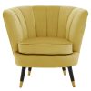 FURNITURE Premier Statement Chairs | Loretta Pistachio Velvet Chair With Black Wood And Gold Finish Legs