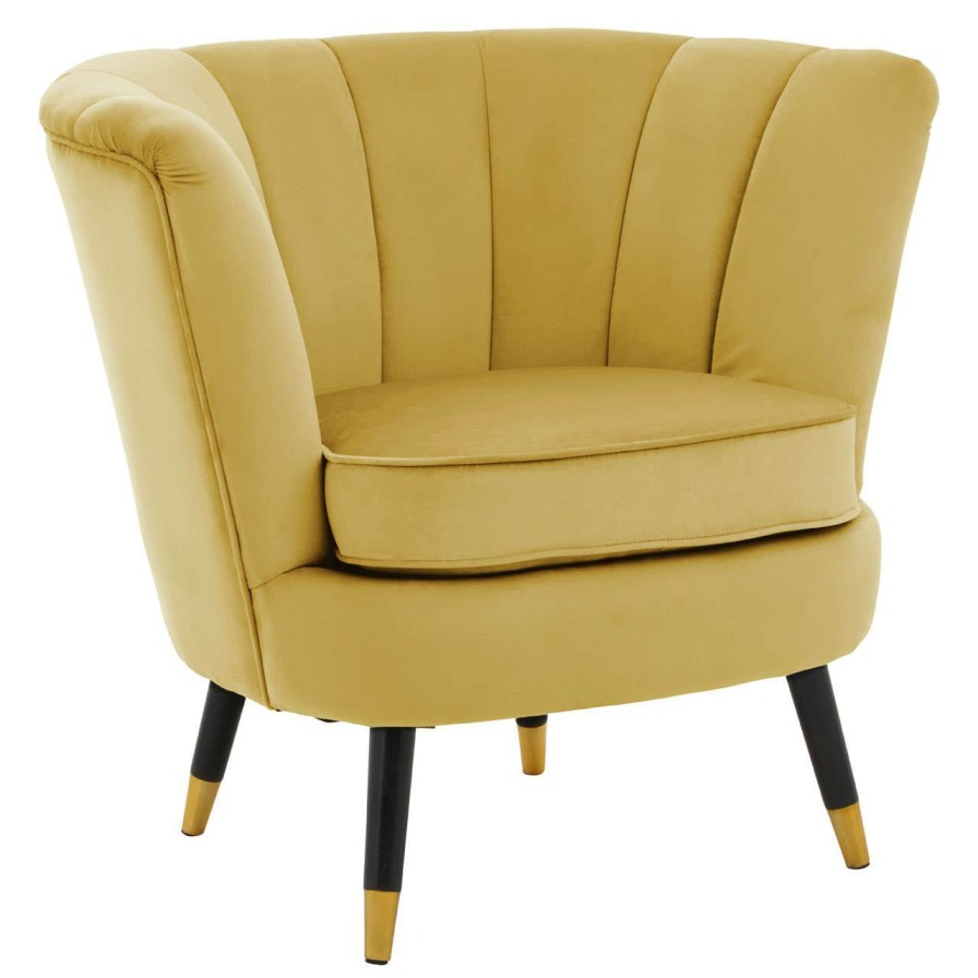 FURNITURE Premier Statement Chairs | Loretta Pistachio Velvet Chair With Black Wood And Gold Finish Legs