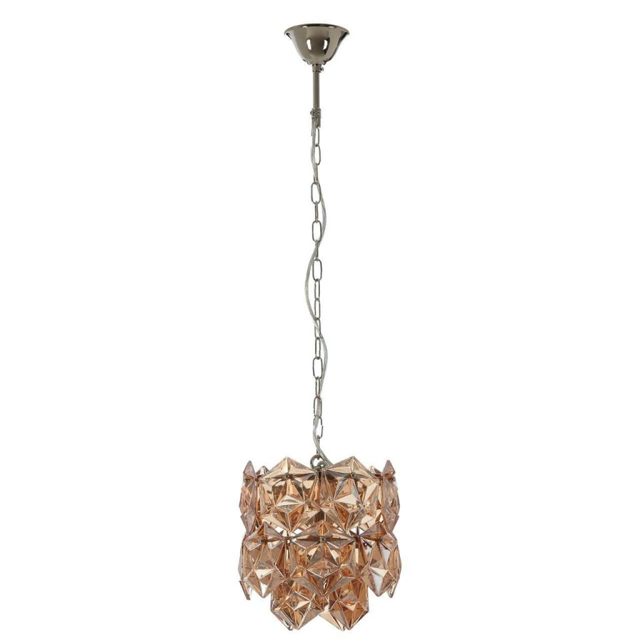 Accessories Fifty Five South Chandeliers | Rydello Small Amber Glass Chandelier