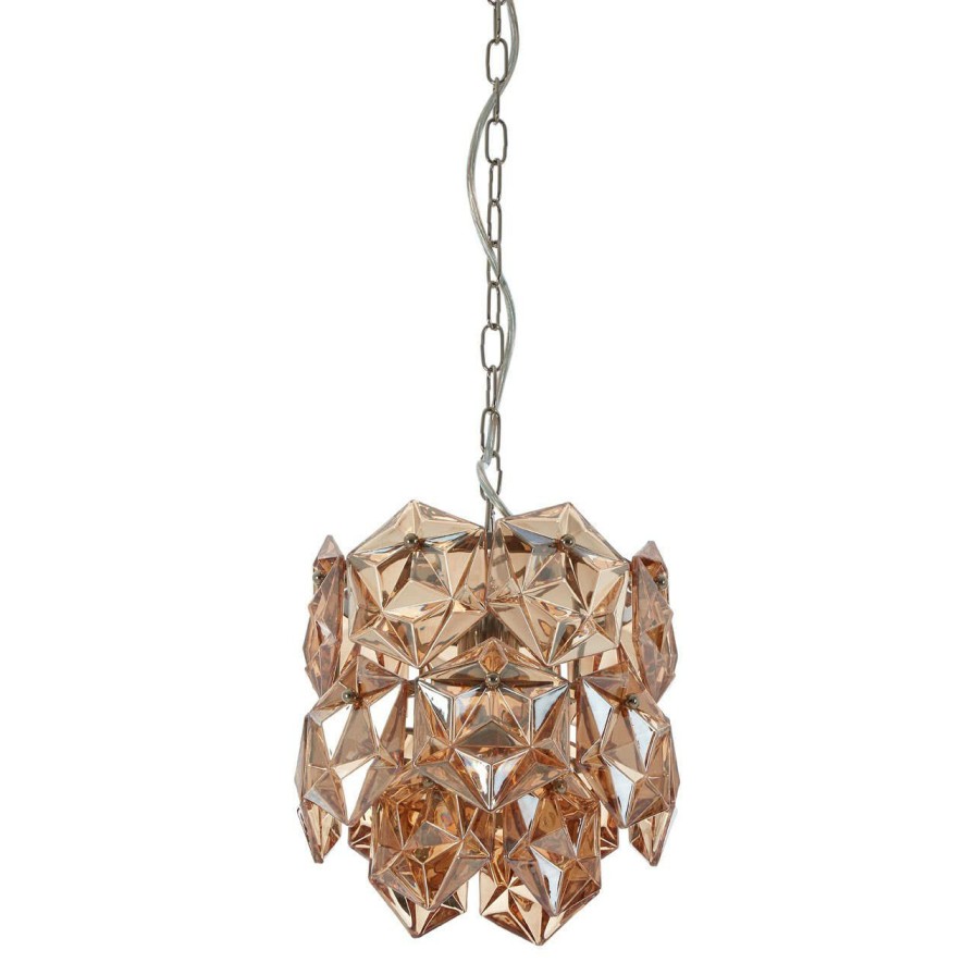 Accessories Fifty Five South Chandeliers | Rydello Small Amber Glass Chandelier