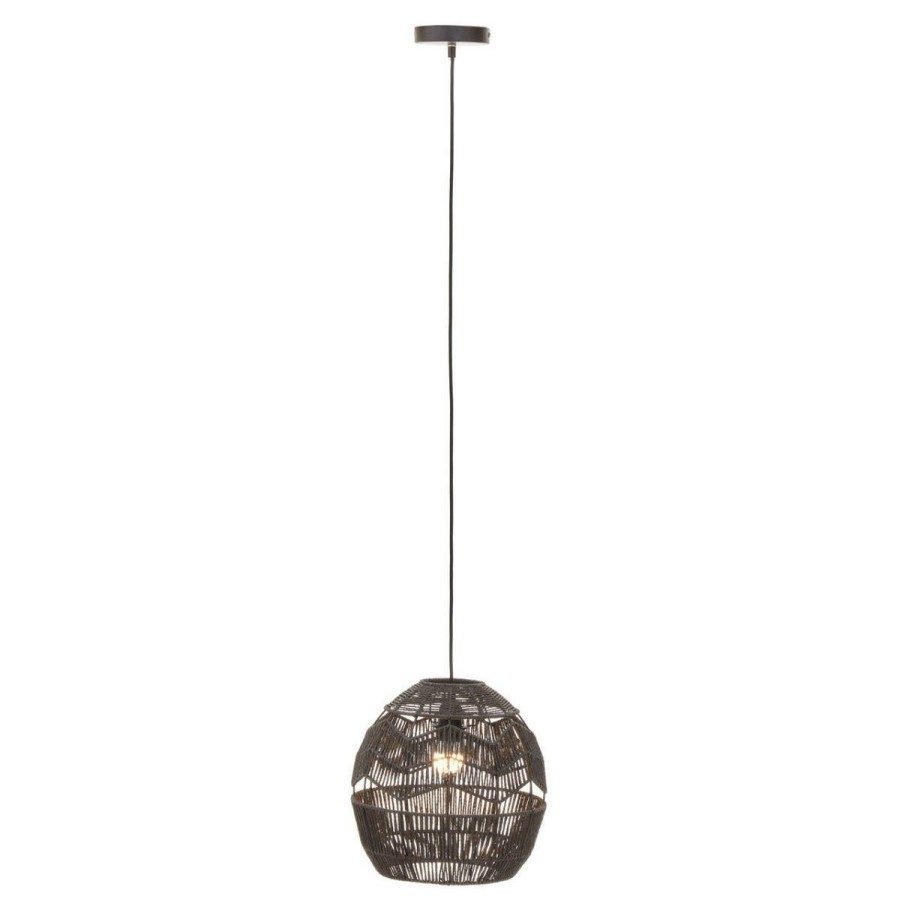 Accessories Premier Light and Ceiling Shades | Jaya Black Paper Rope Pendant Lamp