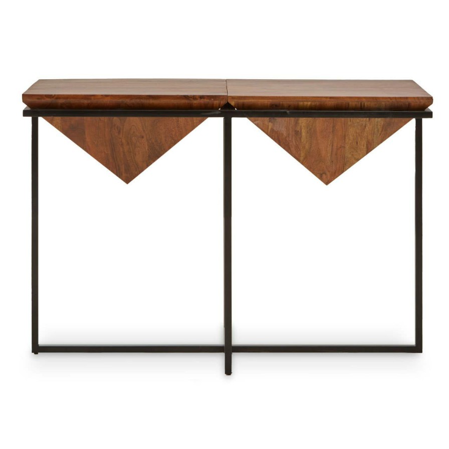 FURNITURE Fifty Five South Console Tables | Shimla Acacia Pyramid Console Table