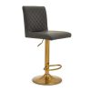 FURNITURE Premier Bar Seating | Baina Dark Grey And Gold Bar Stool With Round Base