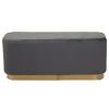 FURNITURE Fifty Five South Stools | Hartford Rectangular Grey Stool With Matte Gold Base