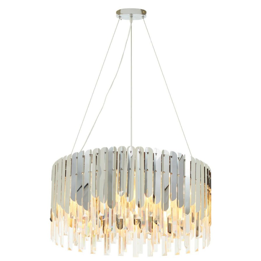 Accessories Fifty Five South Chandeliers | Babylon Eight Bulb Chrome Chandelier