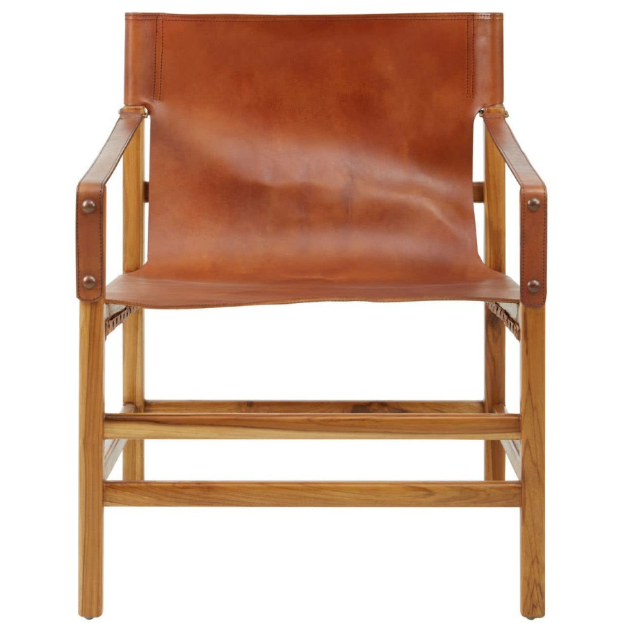 FURNITURE Fifty Five South Seating | Kendari Brown Leather Chair