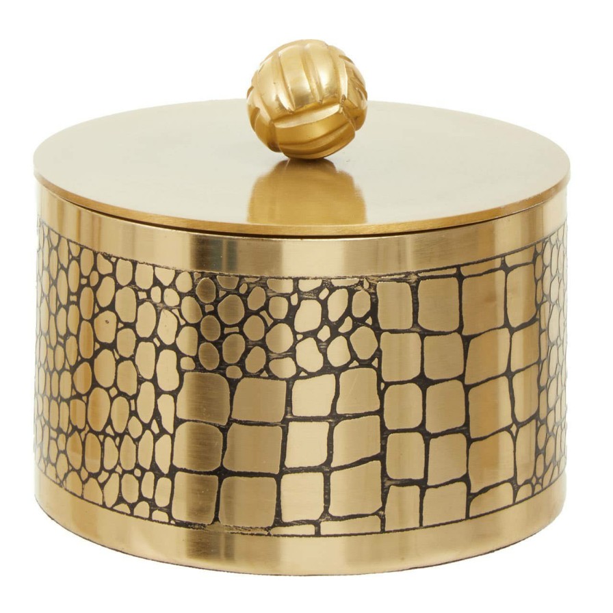 Accessories Fifty Five South Trinket Boxes and Dishes | Meko Large Croc Pattern Trinket Box