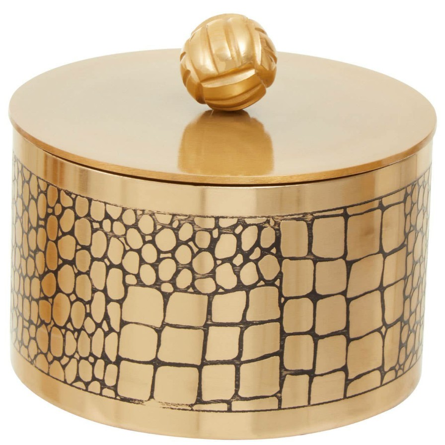 Accessories Fifty Five South Trinket Boxes and Dishes | Meko Large Croc Pattern Trinket Box