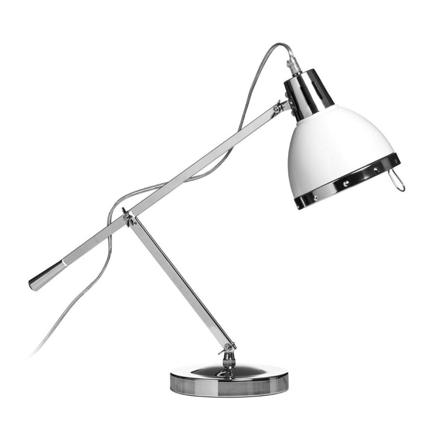 Accessories Premier Table Lamps | Jasper White Shade Table Lamp With Eu Plug