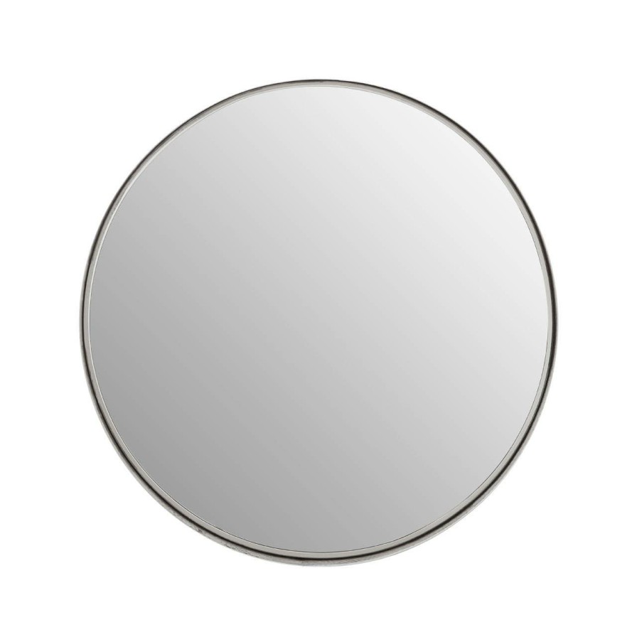 Bathe and Utility Fifty Five South Mirrors | Leonov Small Nickel Finish Wall Mirror