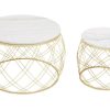 FURNITURE Premier Nesting Tables | Jodie Set Of Two Side Tables With White Marble And Gold Frame