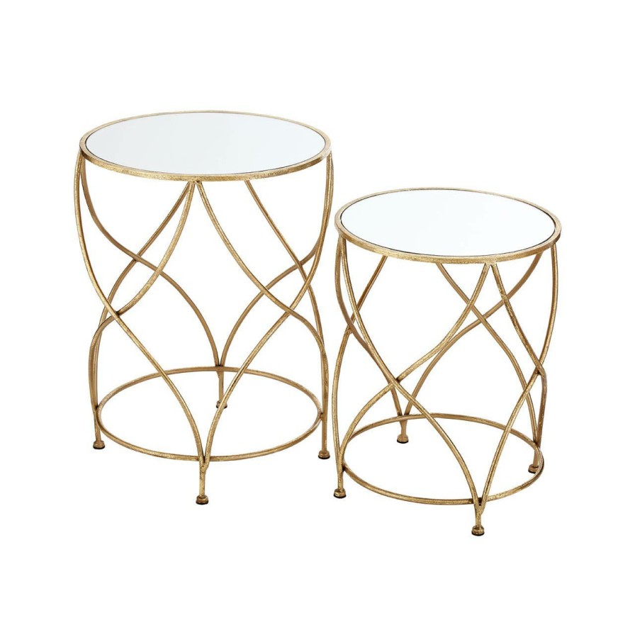 FURNITURE Fifty Five South Side Tables | Marcia Mirrored Top Side Tables