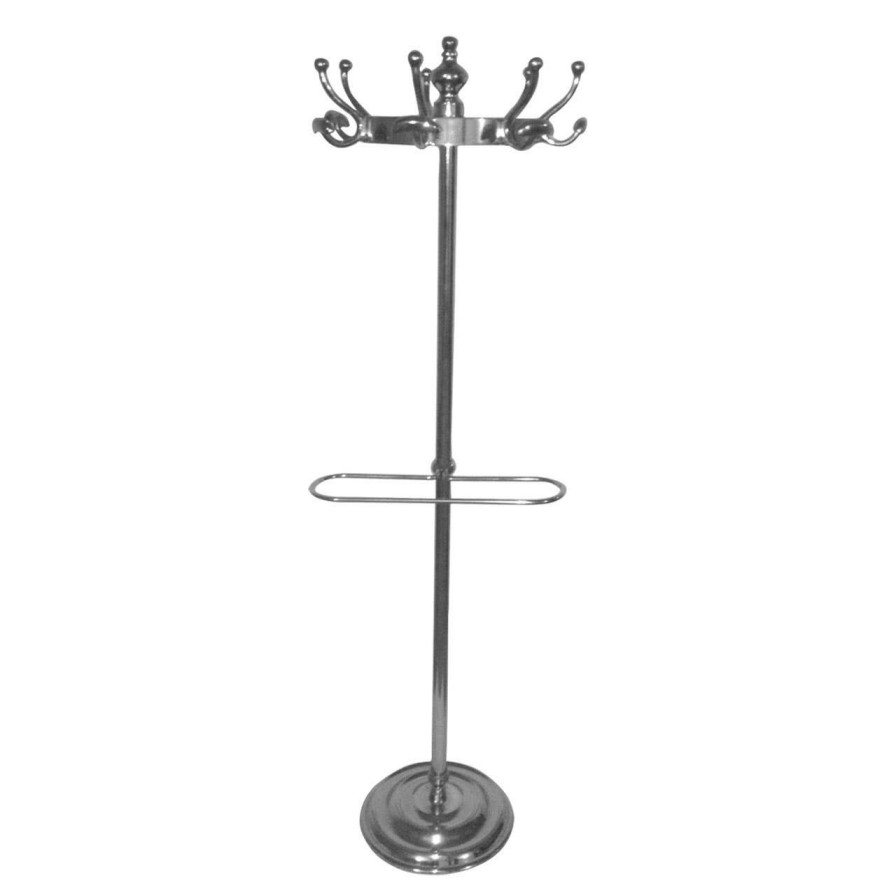 Bathe and Utility Fifty Five South Coat and Umbrella Stands | Floor Standing Polished Aluminium Coat Stand