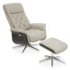 FURNITURE Fifty Five South Seating | Warrington Mink Leather Effect Recliner And Footstool