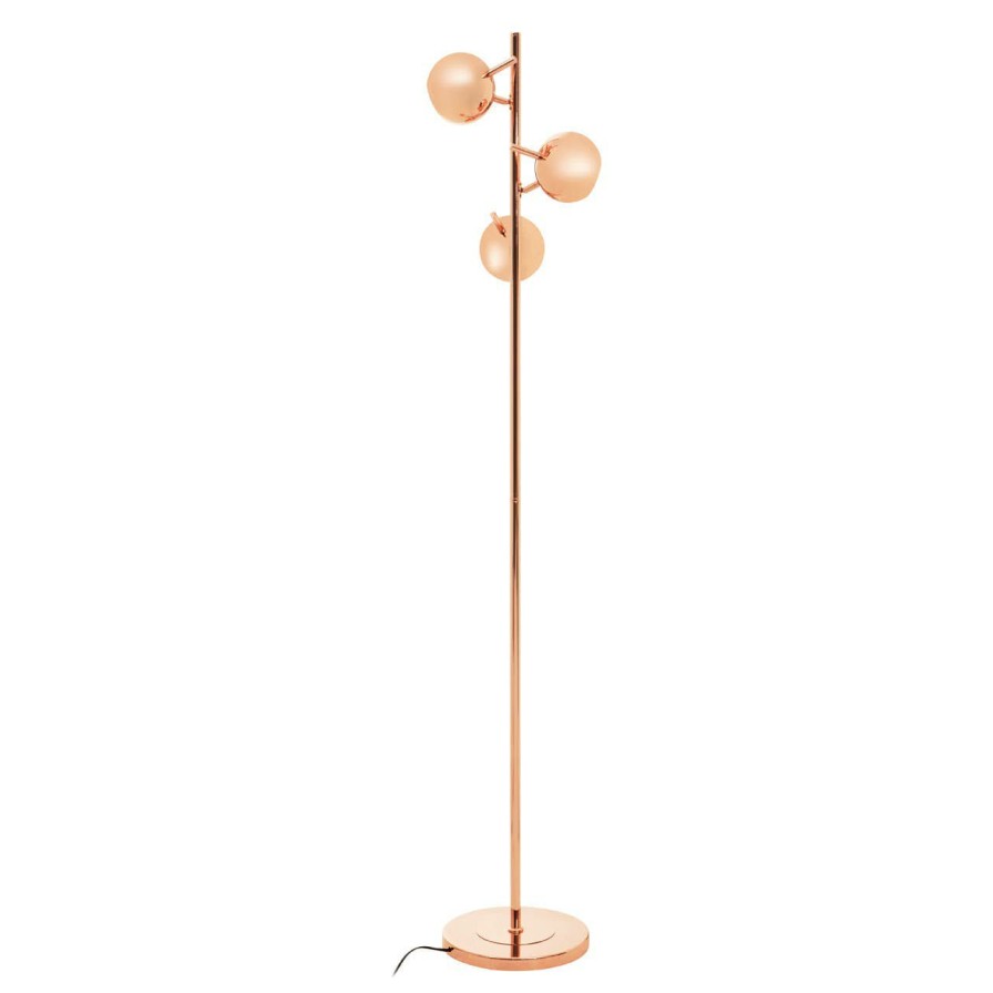 Accessories Fifty Five South Floor Lamps | Karter Copper Finish Table Lamp With Three Lights