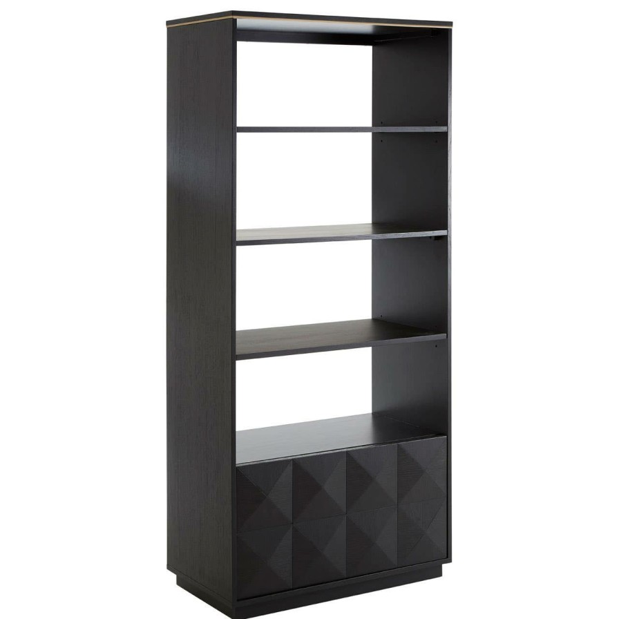 FURNITURE Fifty Five South Bookcases | Diamond Oak Veneer Shelf Unit