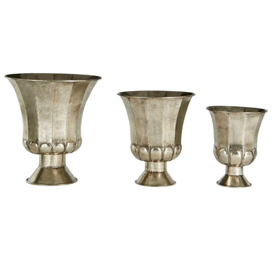 Accessories Fifty Five South Vases, Planters and Plant Stands | Reza Oversized Antique Planters - Set Of 3