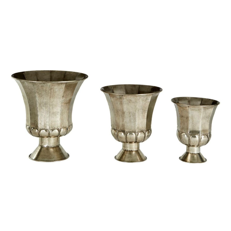 Accessories Fifty Five South Vases, Planters and Plant Stands | Reza Oversized Antique Planters - Set Of 3