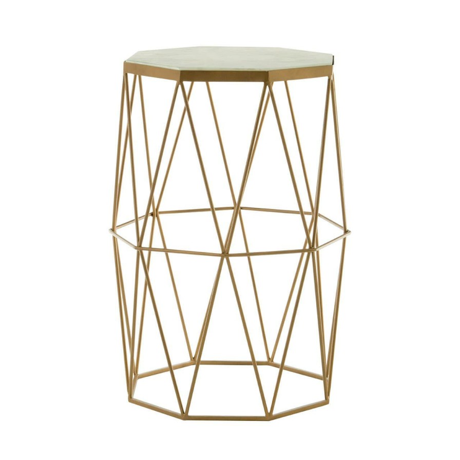 FURNITURE Premier Side Tables | Shalimar Octagonal Marble And Gold Side Table