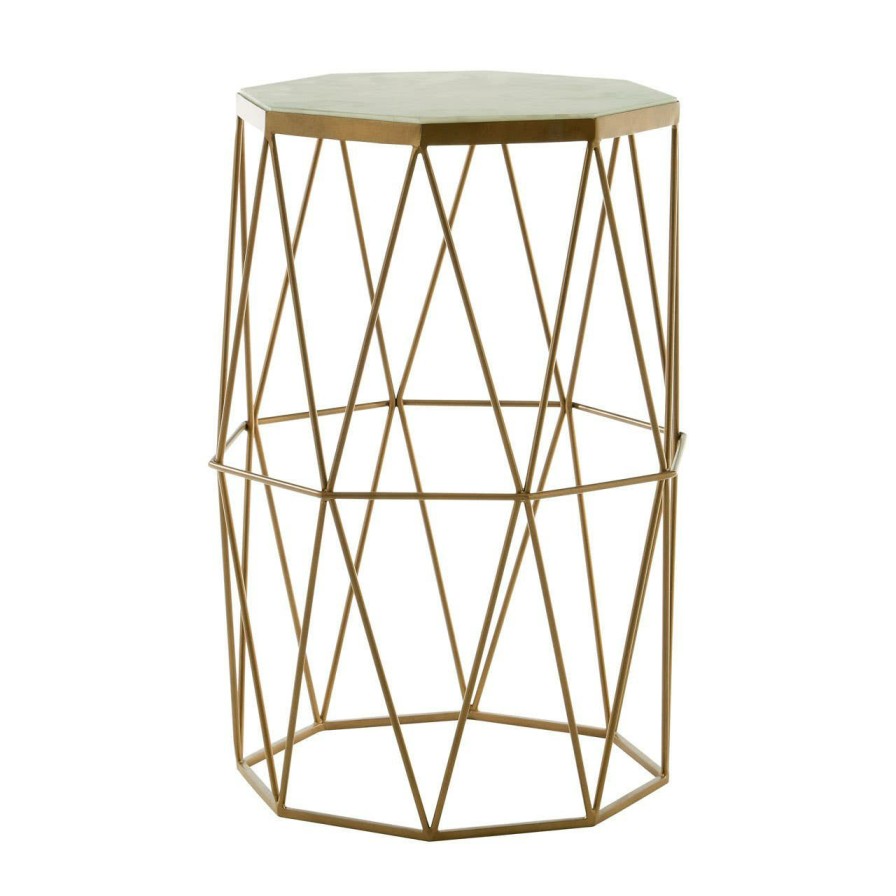 FURNITURE Premier Side Tables | Shalimar Octagonal Marble And Gold Side Table