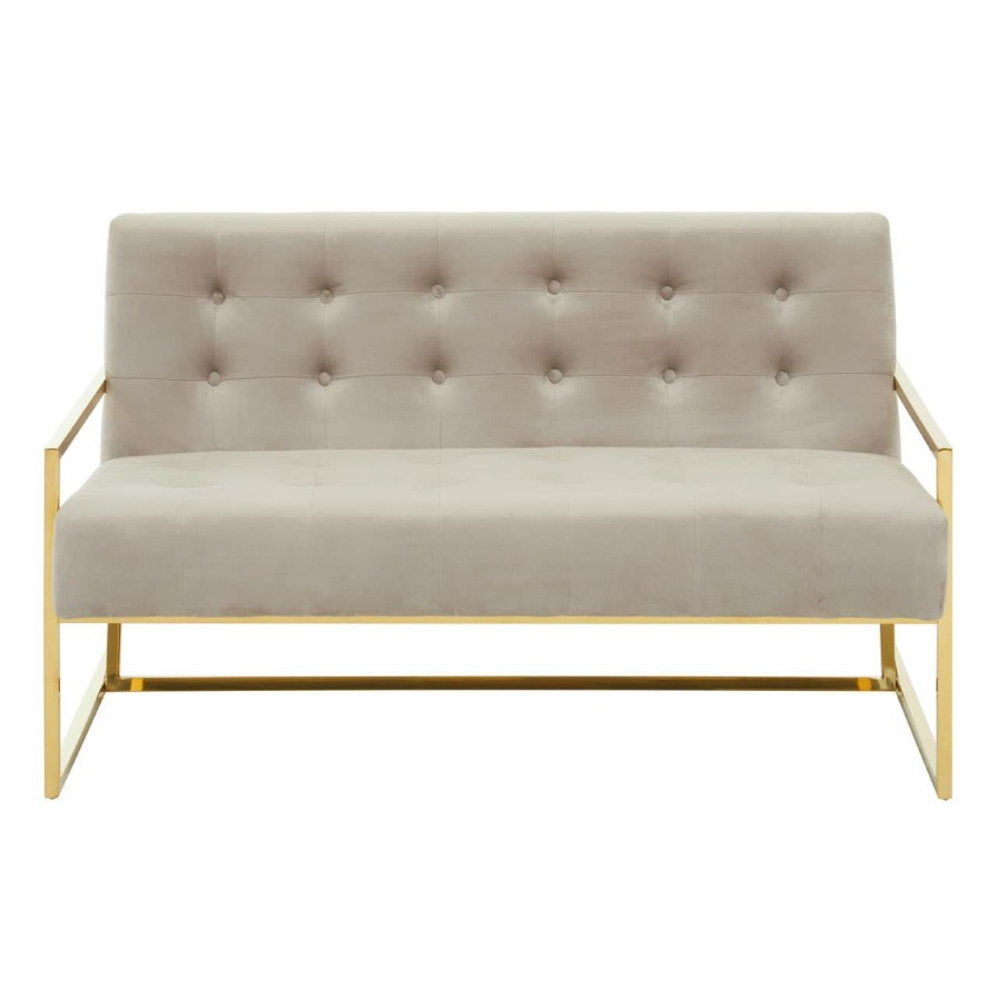 FURNITURE Fifty Five South Seating | Azalea Two Seat Mink Velvet Sofa