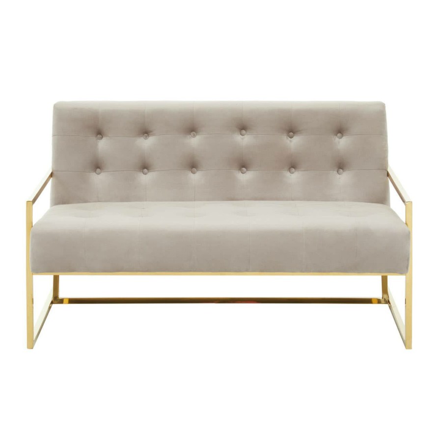 FURNITURE Fifty Five South Seating | Azalea Two Seat Mink Velvet Sofa