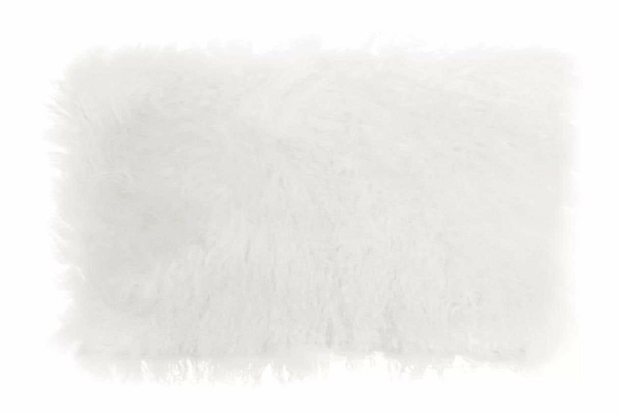 Accessories Bosie Cushions | Bosie Large White Mongolian Lamb Fur Cushion