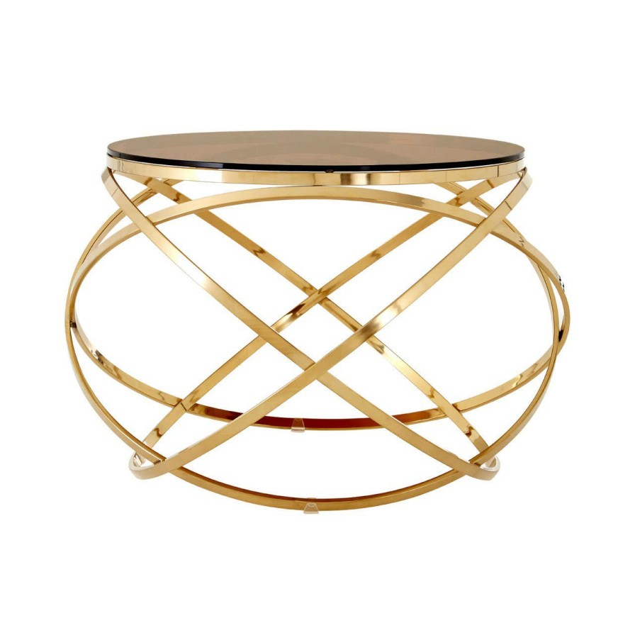 FURNITURE Premier Side Tables | Allure Champagne Gold Circular End Table