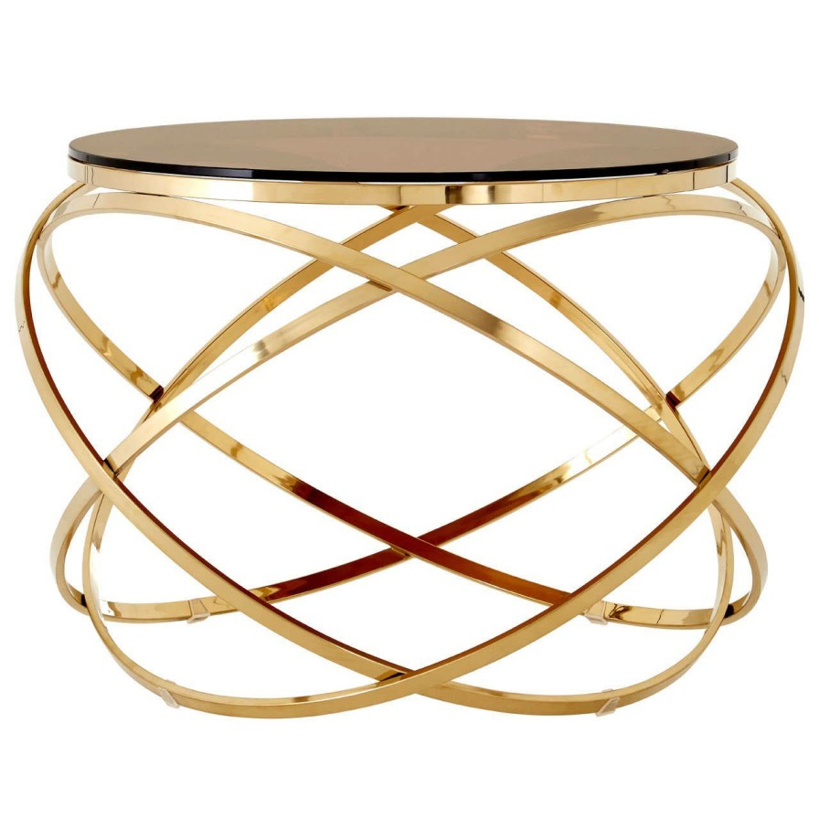 FURNITURE Premier Side Tables | Allure Champagne Gold Circular End Table